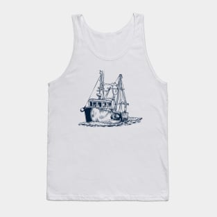 Fishing Boat / Vintage Fishing Boat / Fishing Boat Design Tank Top